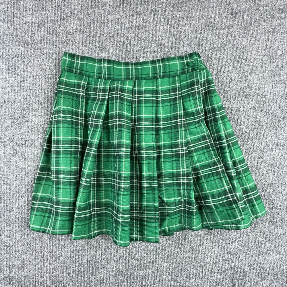 Spirit Skirt Womens Small Green Plaid Pleated Short Twill Harry Potter Costume